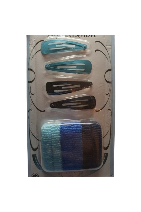 10 db-os hajcsat készlet, kék