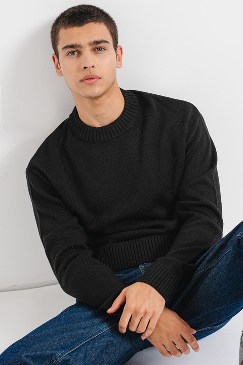 Jack & Jones, Jack bő fazonú pulóver, Fekete, L