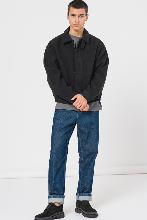 Jack & Jones, Jacheta din amestec de lana Vermont, Negru, XL