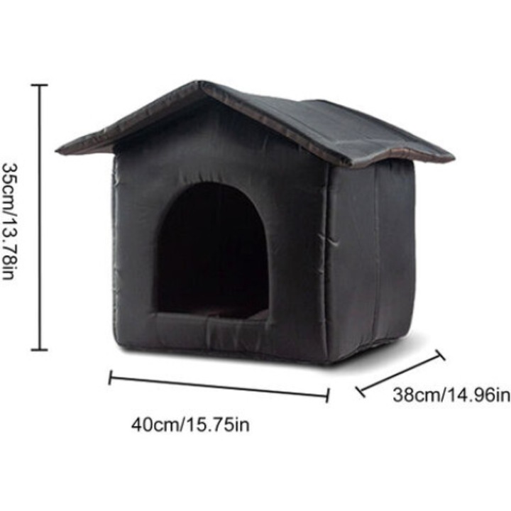 Kültéri macskaház, BGHYHYHI, vízálló, kivehető párnákkal, M