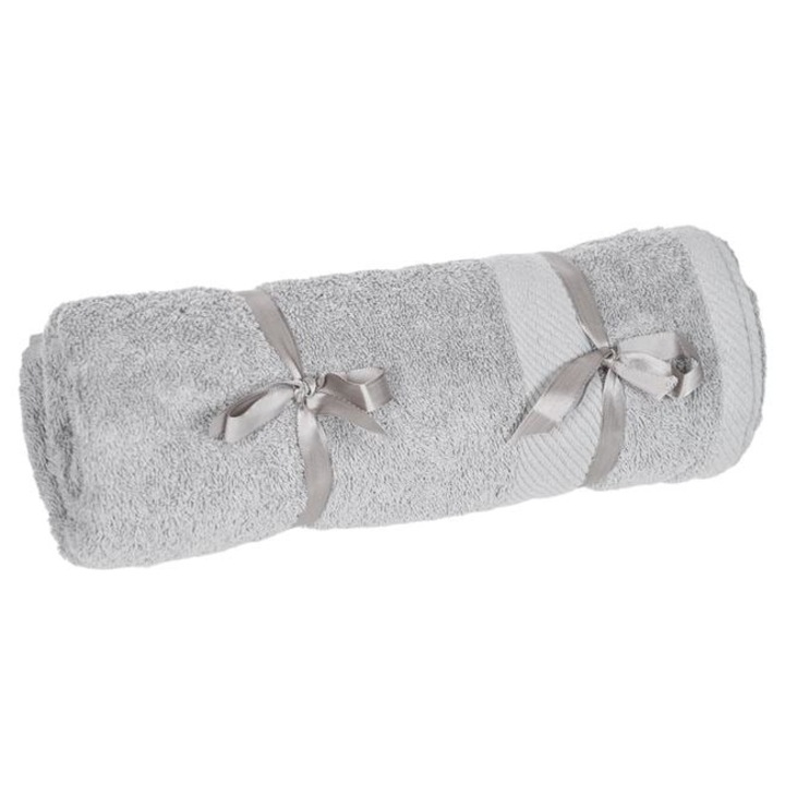 Prosop de corp Antbro® din bumbac absorbant si moale, de culoare gri, 140x70cm