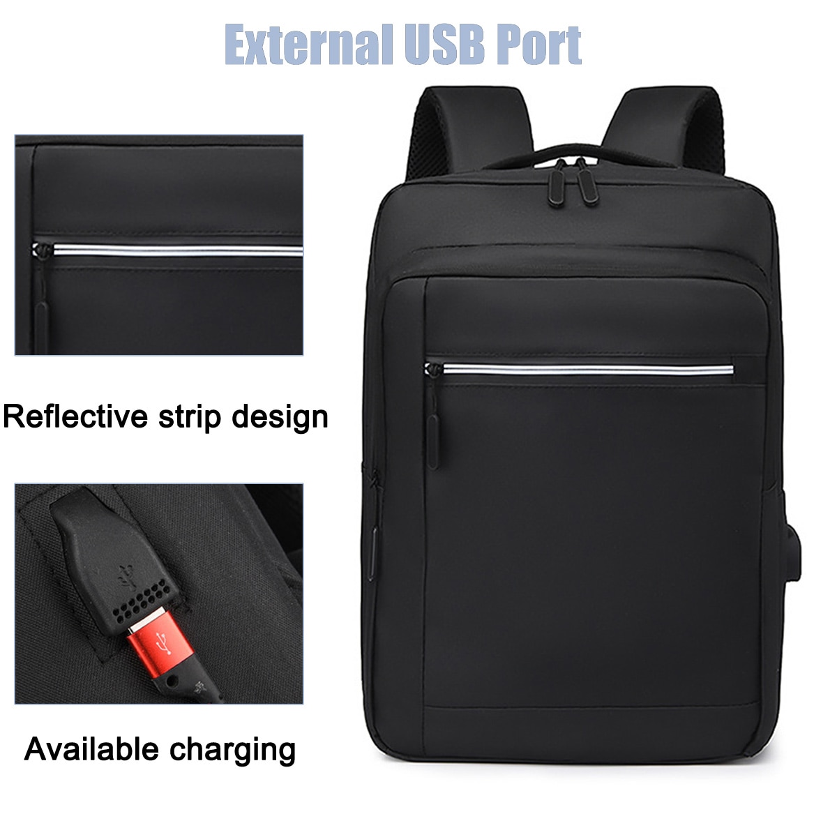 Rucsac, bagaj de mana, rucsac de dama cu compartiment pentru laptop, rucsac pentru facultate/scoala, antifurt (negru)