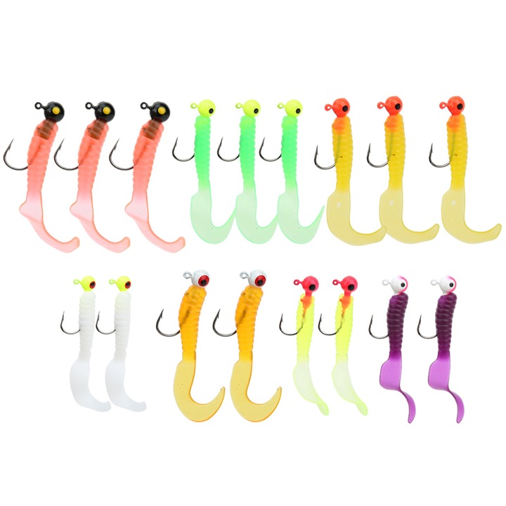 Set 17 momeli artificiale, Enforose, carlig ascutit, multicolor