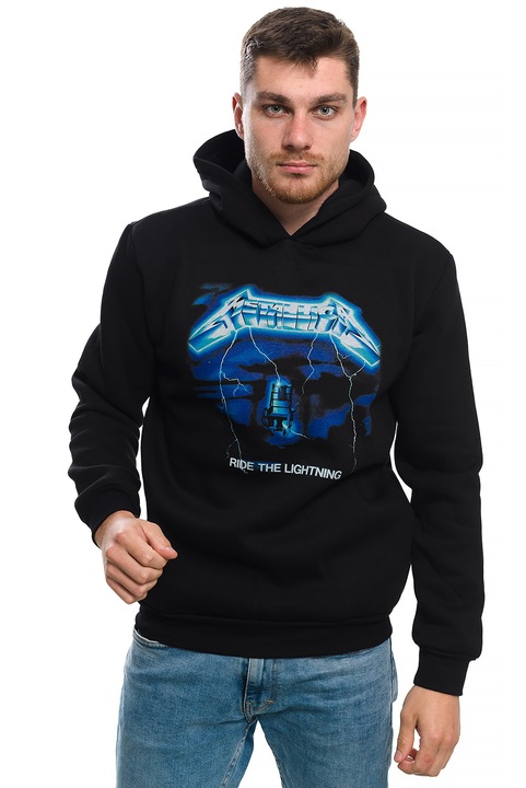 METALLICA Ride the Lightning ferfi kapucni, fekete, Fekete, XL