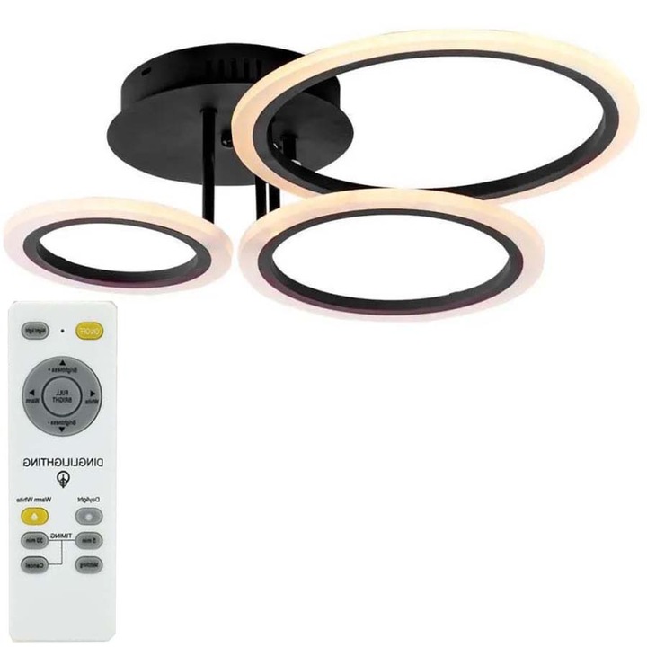 Полилей Cybele, LED, С дистанционно управление, 40 W, Акрил и метал, Черен