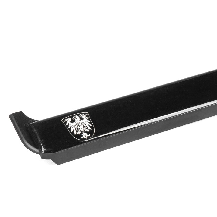 Комплект 2 броя стойки за регистрационни табели черни гланц с надписи