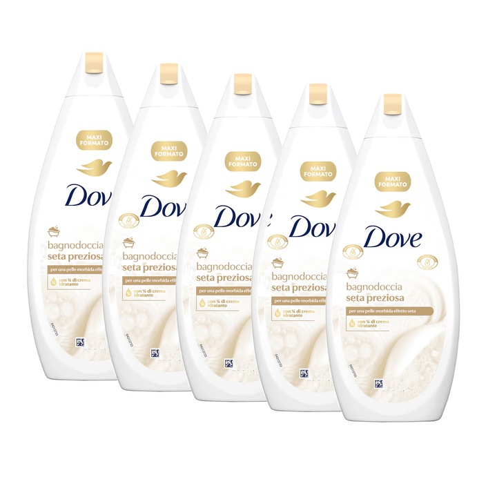 Gel de dus hidratant Dove Seta Preziosa, 5 x 450 ml