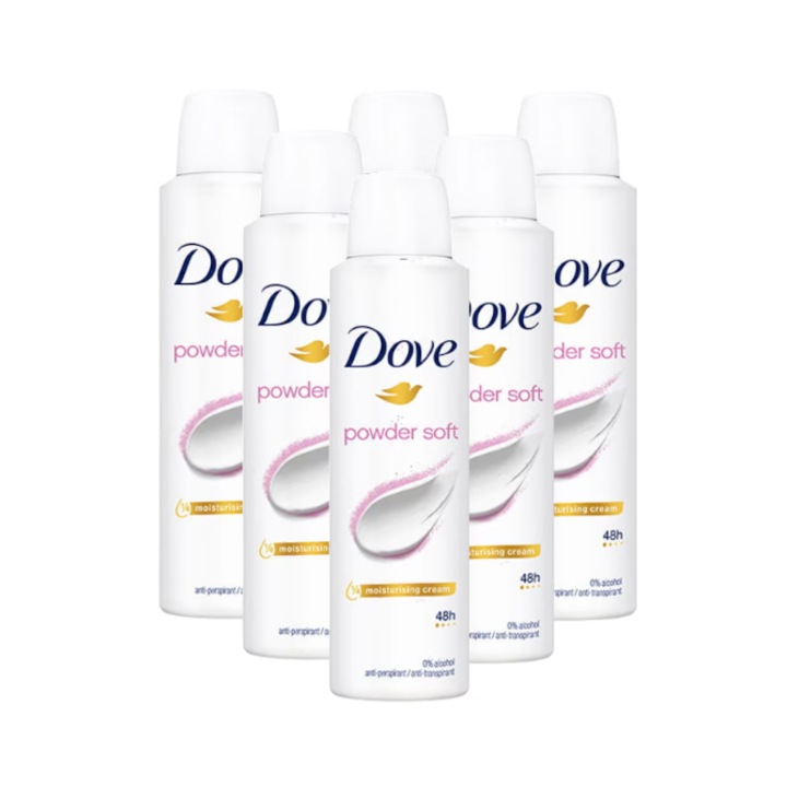 Deodorant spray femei Dove Powder Soft, 6 x 200 ml