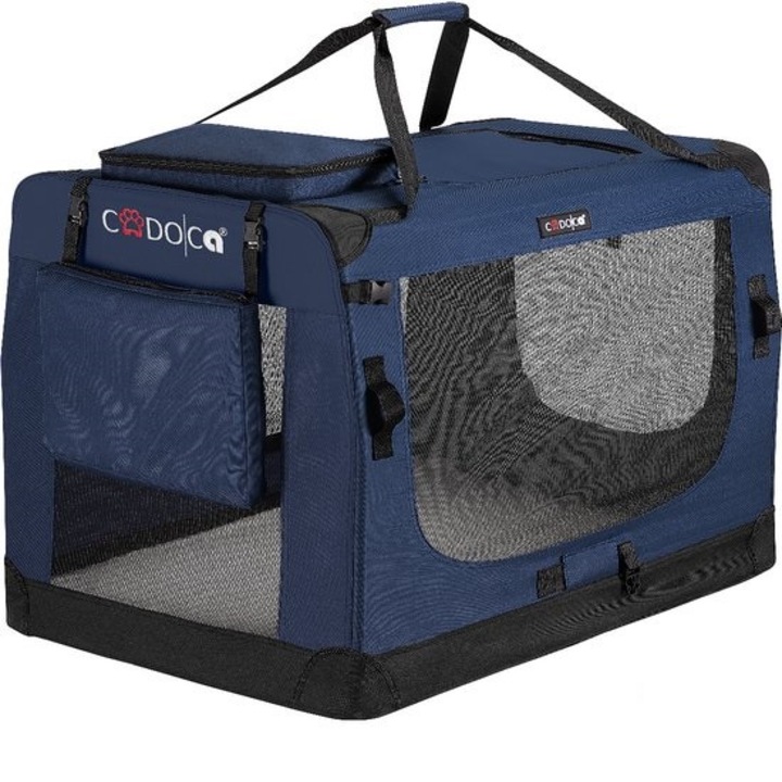 Транспортна чанта за котка/кучка, Cadoca, синя, размер S, 50x34x36 см