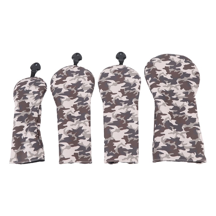 Culoare camuflaj, set 4 huse pentru crose de golf, Enforose, material PU, 340g