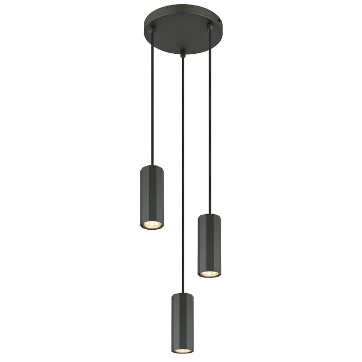 Lampa suspendată GLOBO metal gri mat, aluminiu gri mat, 210mm, 1200mm