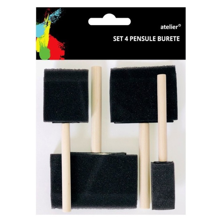 Set 3 x Pensule Burete Late Atelier, 4 Bucati