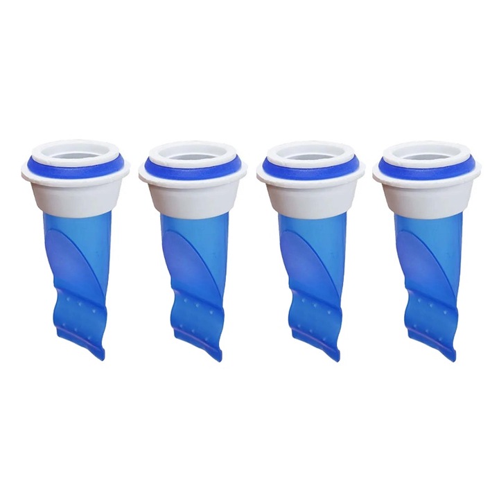Комплект 4 сифона против миризма, Golxmse, силикон, 40-50 мм, син