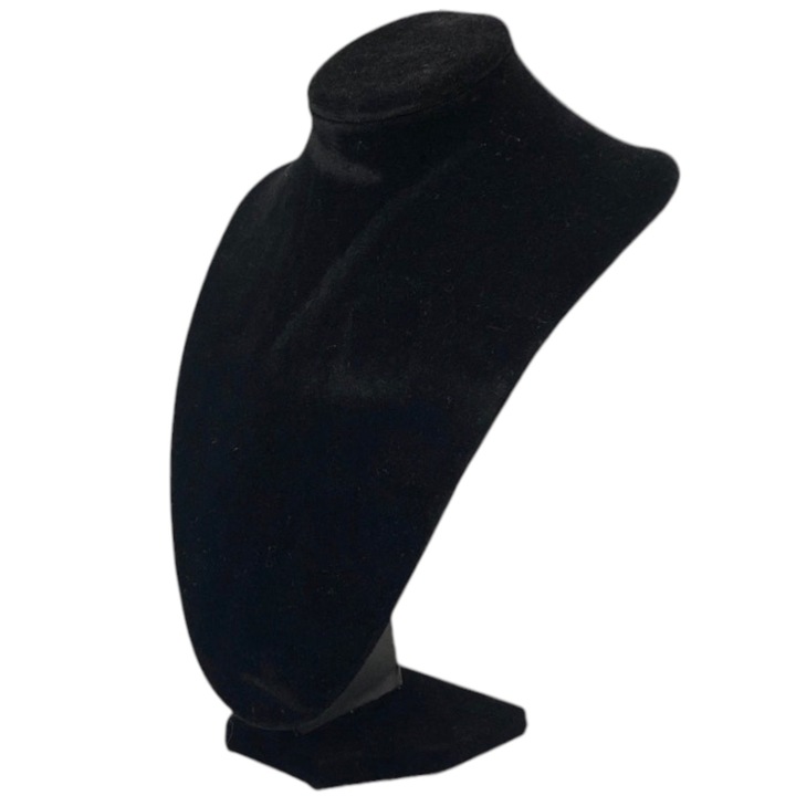 Stand tip bust bijuterii pentru coliere, lantisoare, suport afisare prezentare negru 25x17cm