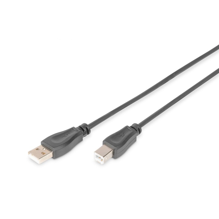 Digitus USB 2.0 connection cable, USB A to USB B 3m Black, 216729, Kábel