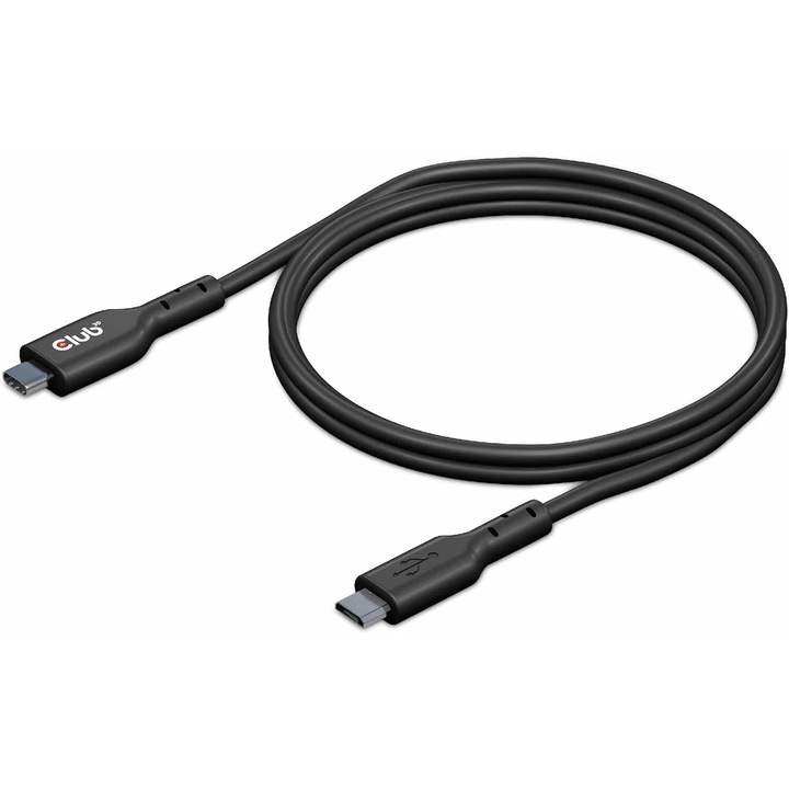 Club3D USB 2.0 Type-C to Micro USB Cable M/M 1m Black, 232576, Kábel