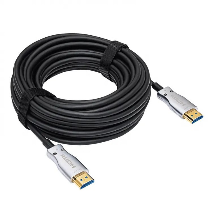 HDMI 2.1 kábel, Akyga, AK-HD-100L 10m, fekete, Ultra HD 8K, férfi/férfi