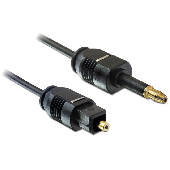 Cablu audio, DeLock, Toslink/Toslink 3.5mm, 2m, Negru