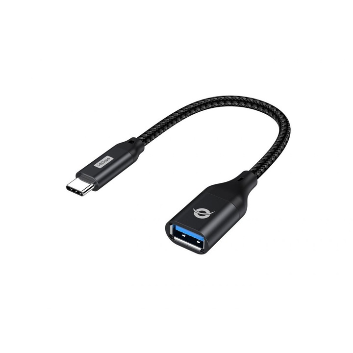 Conceptronic ABBY18B USB-C to USB-A OTG Adapter Black, 237660, Speciális átalakító