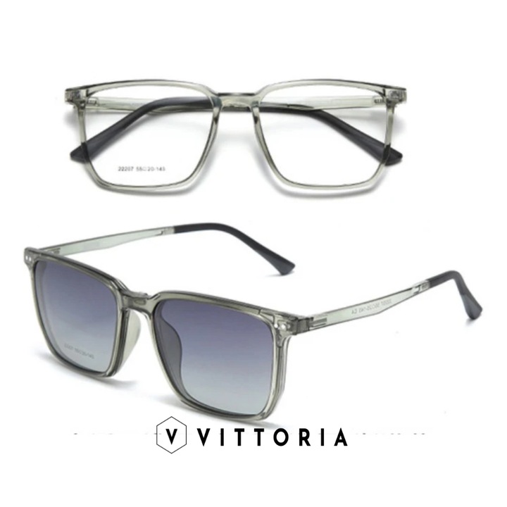 Rame de Ochelari, Magnetice, cu Clip-on Polarizat, din Ultem, 55-20-143, Ultra rezistente si Ultra usoare, Verde