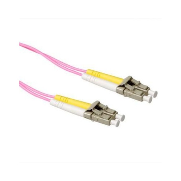 ACT LSZH Multimode 50/125 OM4 fiber cable duplex with LC connectors 1m Pink, 243442, Hálózati kábelek