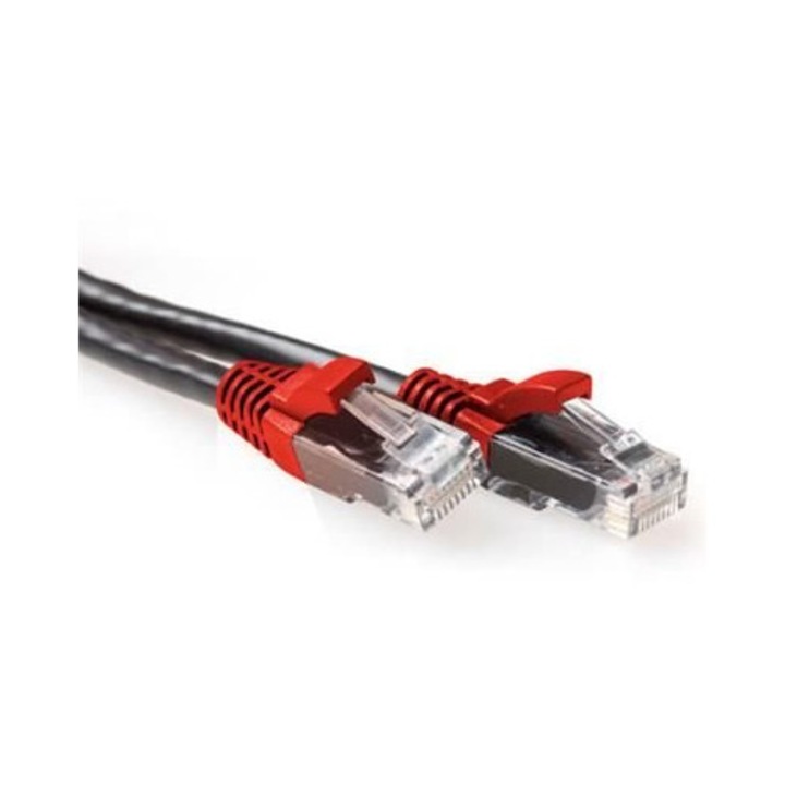 ACT CAT6A U-UTP Patch Cable 2m Black/Red, 226973, Hálózati kábelek