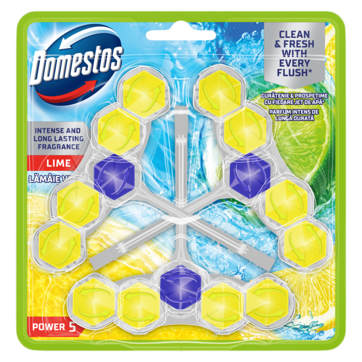 Domestos Power 5 WC légfrissítő Lime ízzel, 3x50gr