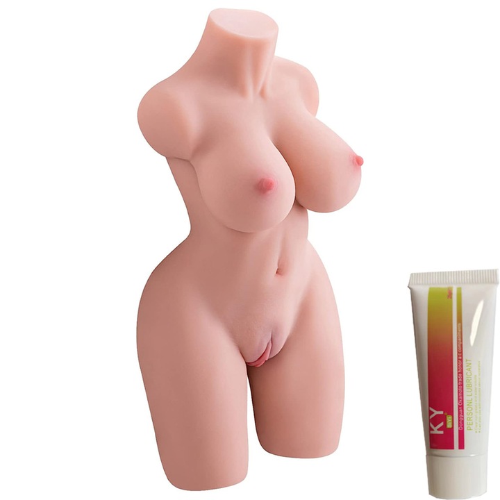 Секс кукла мастурбатор за мъже, Торс на жена 3 в 1 с реалистична 3D текстура, Стегната вагина и анус, 3,65 кг, 39*19*12 см