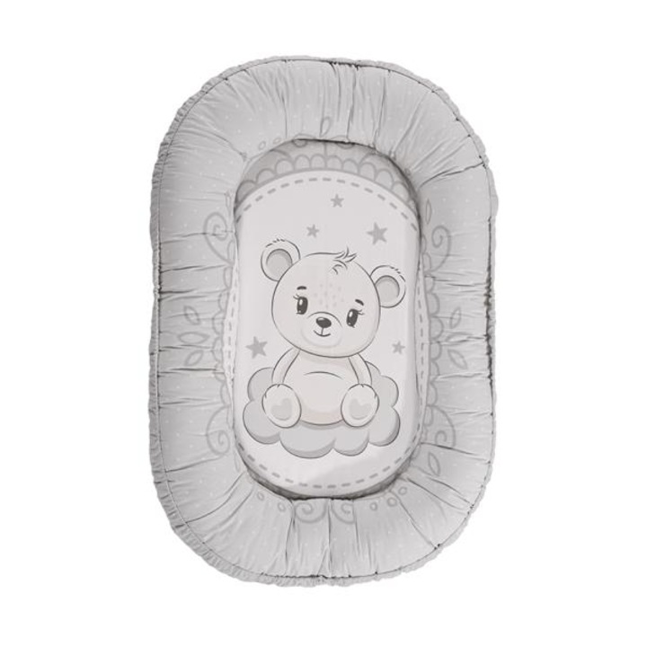 Baby Nest, Lorelli, 92 x 58 cm, bumbac ranforce, Little Bear Grey