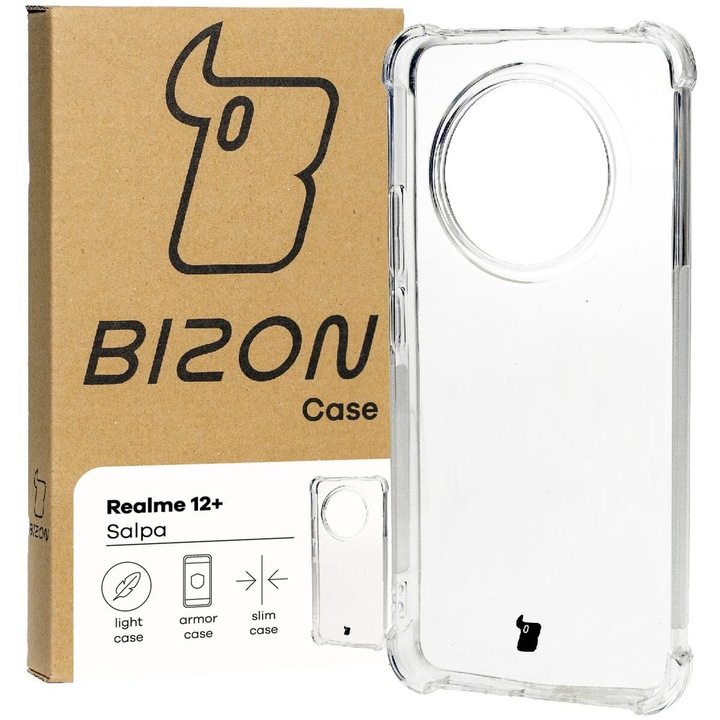 Bizon Case Salpa borító Realme 12+-hoz, átlátszó