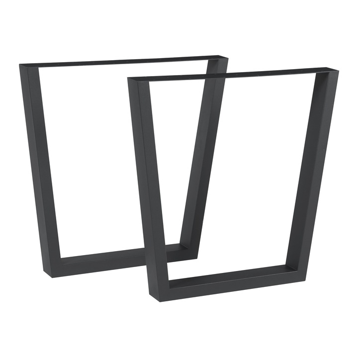 Set 2 buc picioare masa, en.casa, ACTL-8806 Lalling, 72 x 55/75 cm, otel, negru