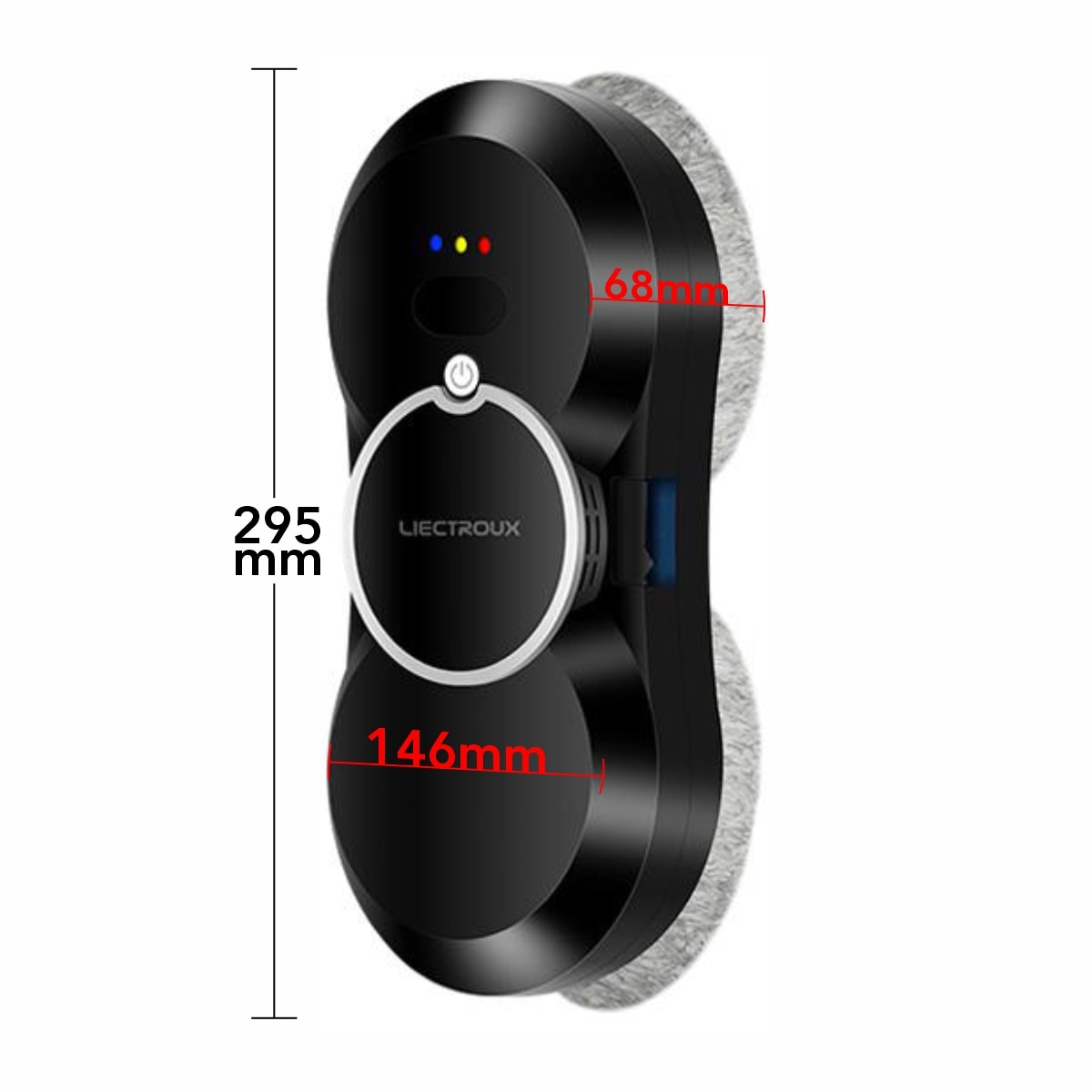 Robot Curatare Geamuri Liectroux HCR-10(D6809), 2800Pa, protectie anti cadere, baterie 500mAh, autonomie 60 de minute pe acumulator in caz de pana de curent, capacitate 30ml, 295x145x120mm, Negru
