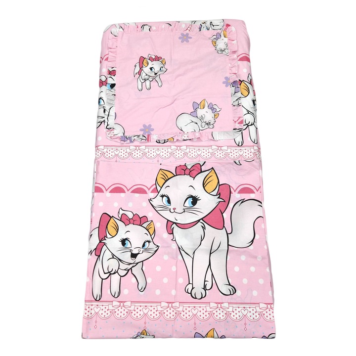Lenjerie pentru patut bumbac 3 piese, pisicuta Marie