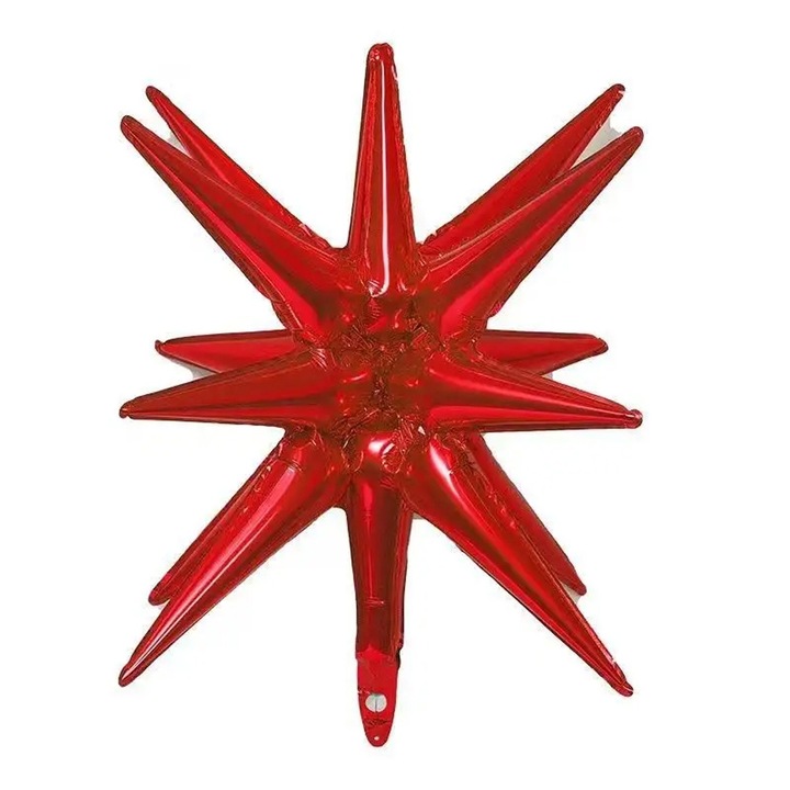 Balon in forma de Stea 3D cu tepi nedetasabili, 52 cm, Rosu