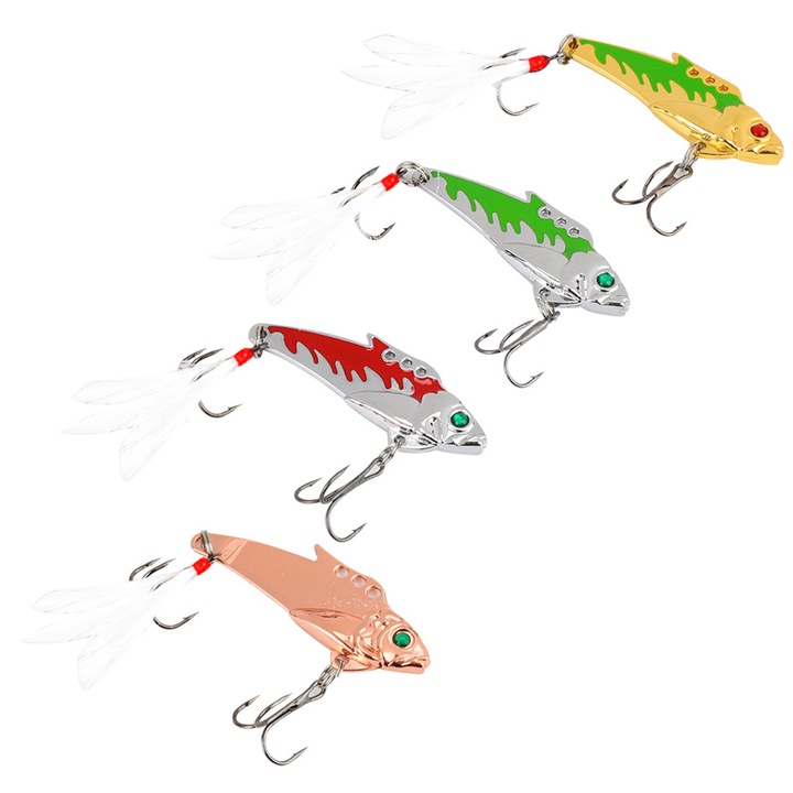 Műcsali horgászathoz, Enforose, fém, hosszú farokkal, 4 db