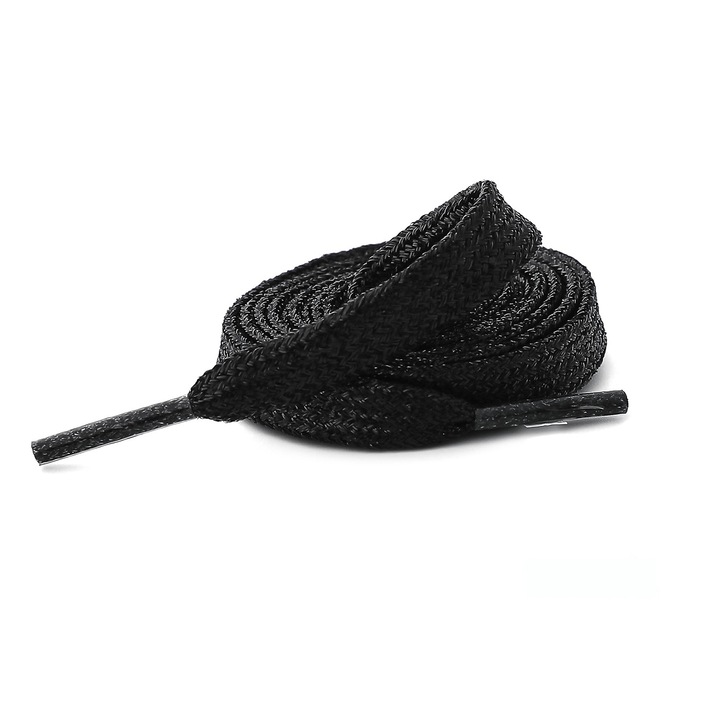 Sireturi pentru pantofi, poliester, 130x1cm, negru