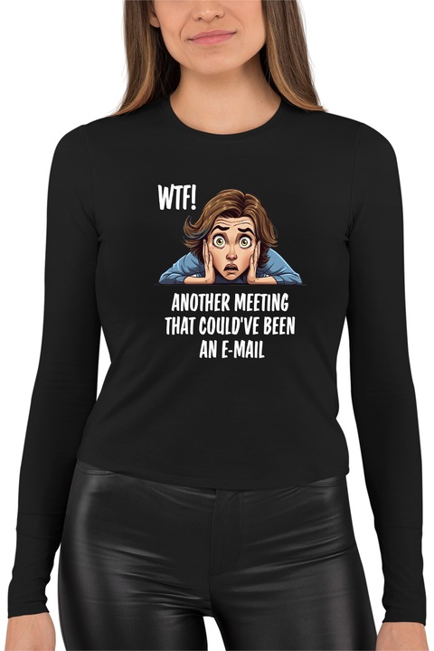 Bluza dama cu imprimeu, Another meeting, mix 1, Negru