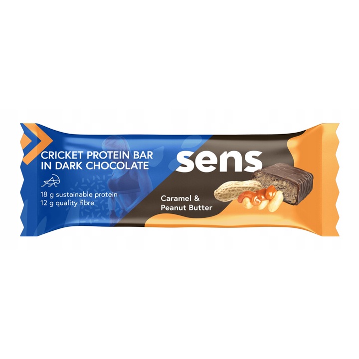Baton proteic, SENS FOODS, caramel cu nuci, 18g proteine, 60g