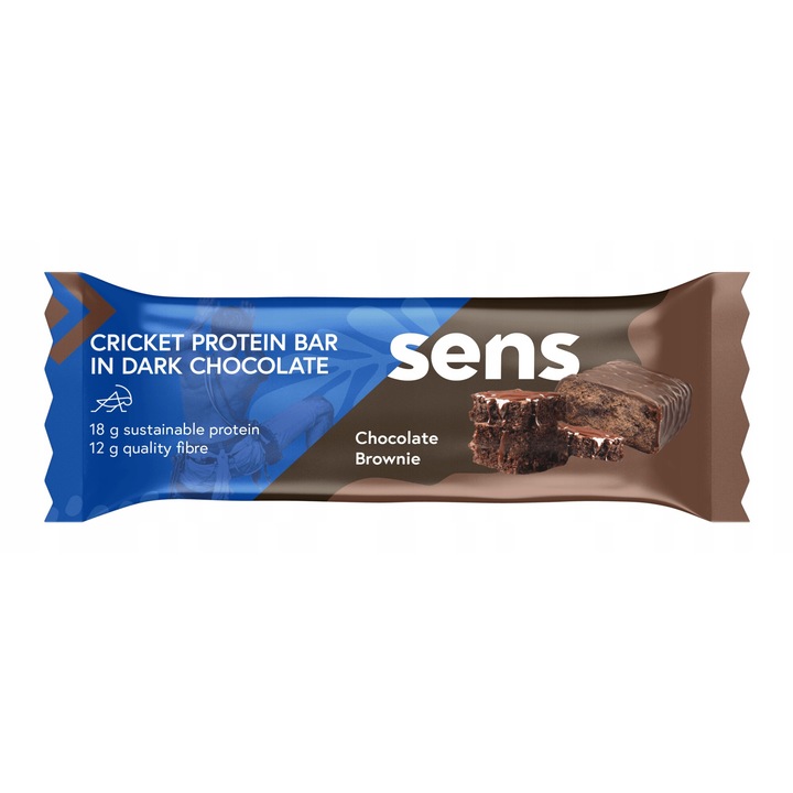 Baton proteic SENS FOODS brownie ciocolata, 60g, 18g protein, fara gluten