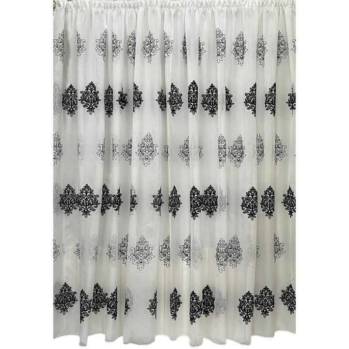 Ленено перде Liz Line Inna Baroc, 900X245см, Бродирано, С подплата, RD3159B, Черно/бяло