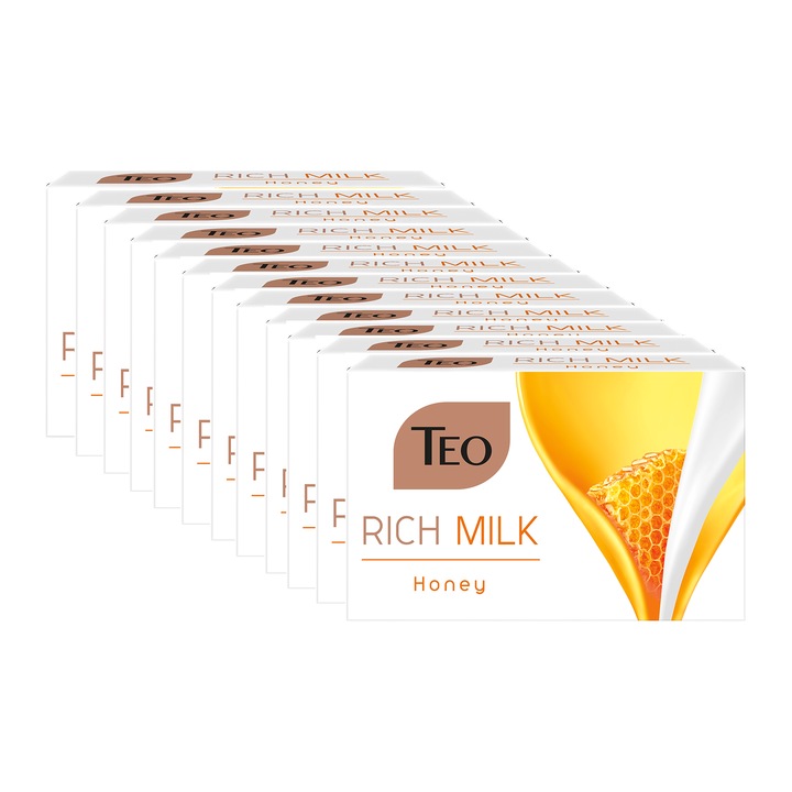 Sapun solid hidratant Teo Rich Milk Honey, 12 x 90 gr
