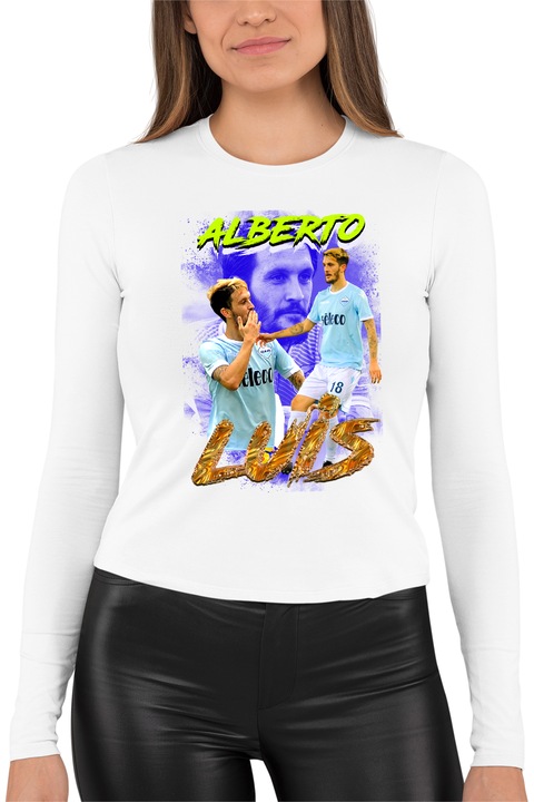 Дамска блуза с щампа, Футболист - Alberto Luis, Памук, Бяла, XS