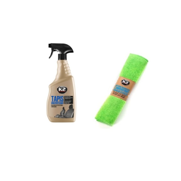 Pachet solutie tapiterie textila TAPIS 750ml + laveta microfibra