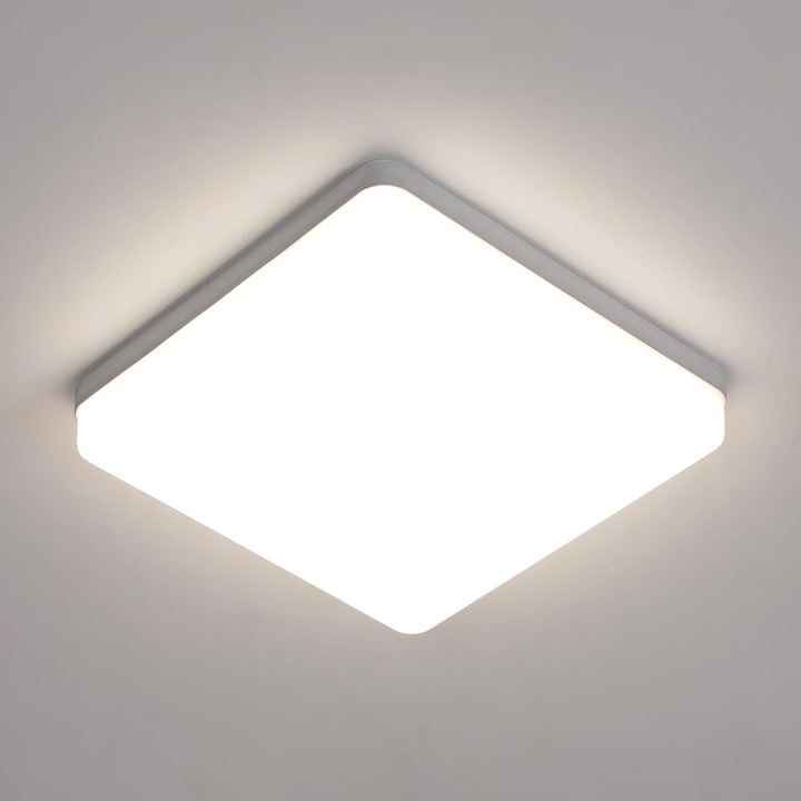 LED плафониери, Mckalen, 36W, 4050LM, бели, квадратни, IP44 водоустойчиви, за спалня, кухня, всекидневна, баня, трапезария, коридор, неутрална светлина 4500K