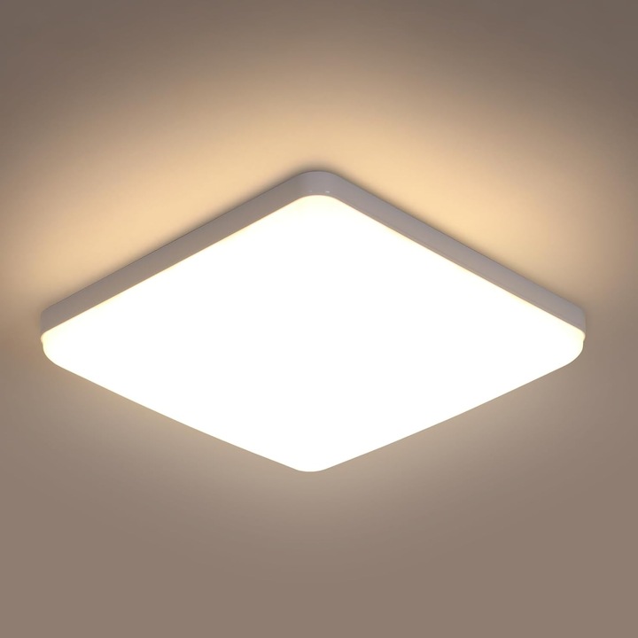 LED плафониера, Mckalen, 36W, 4050LM, IP44 водоустойчивост, за спалня, кухня, всекидневна, баня, трапезария, коридор, топла светлина 3000K
