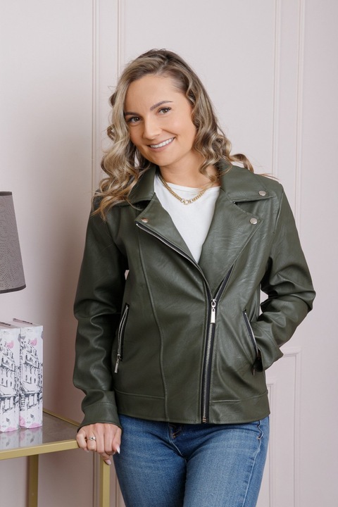 Яке от синтетична кожа, Каки, One Size