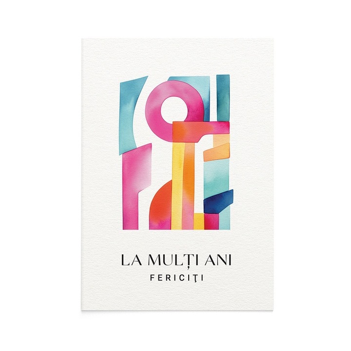 Felicitare La Multi Ani A Vibrant Shapes, Zizula Cards, 105 X 150 mm