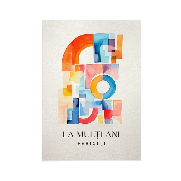 Felicitare La Multi Ani Abstract Geometry, Zizula Cards, 105 X 150 mm