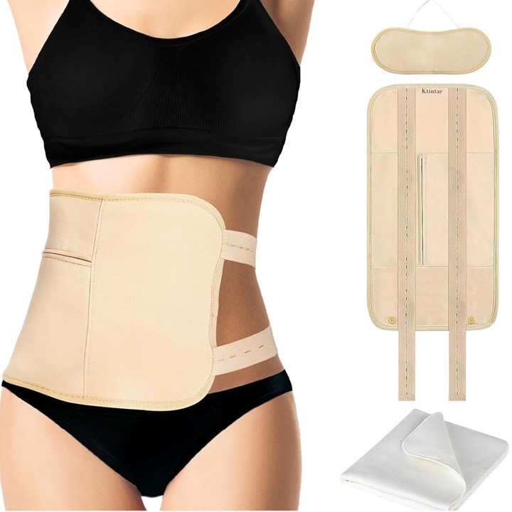 Set Detoxifiere cu Ulei de Ricin, Centura pentru Abdomen, 3 piese