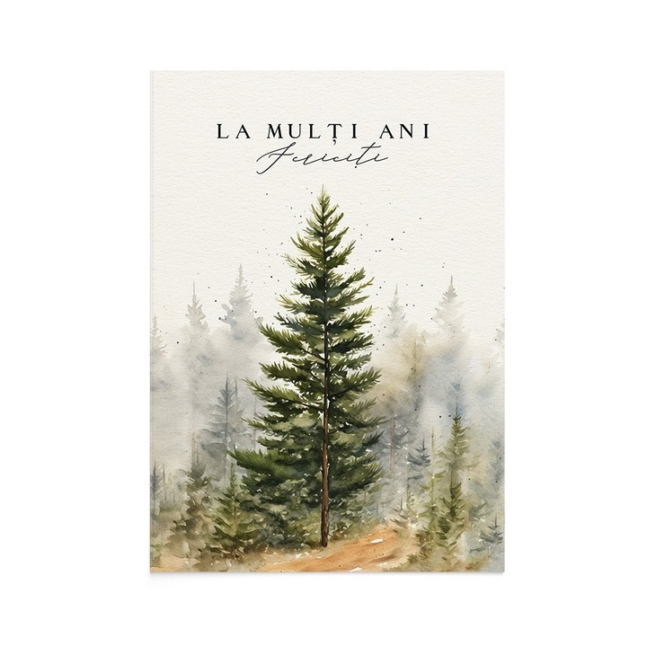 Felicitare La Multi Ani Tall Tree, Zizula Cards, 105 X 150 mm